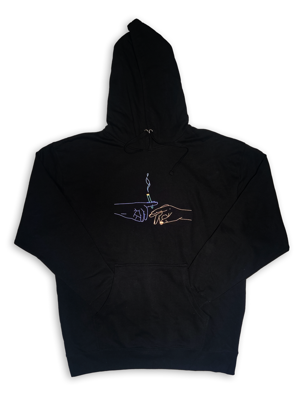 Passing Blunts Embroidered Cotton Hoodie