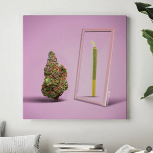 weedfeed cannabis art on canvas print mirror creative trippy art marijuana gift