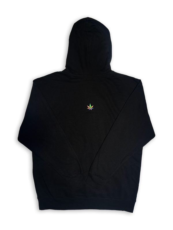 Passing Blunts Embroidered Cotton Hoodie