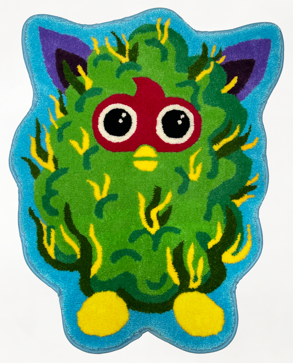 weed rug that makes a great gift for cannabis and marijuana lovers otherwise known as stoners. this rug is handmade in canada and limited edition. furby