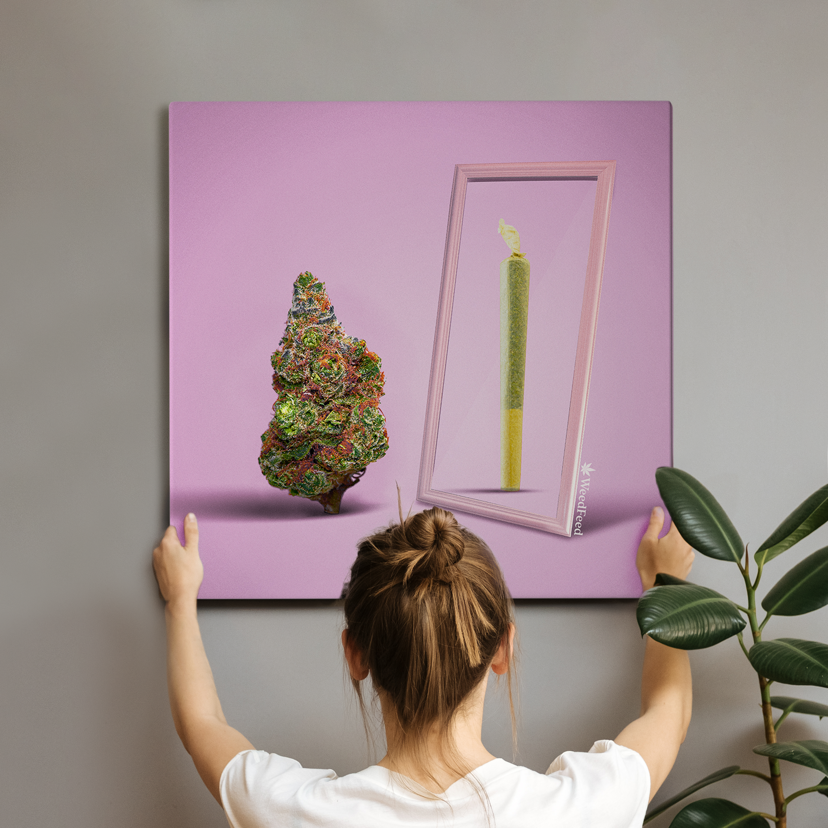 weed art mirror joint weed marijuana cannabis art gift